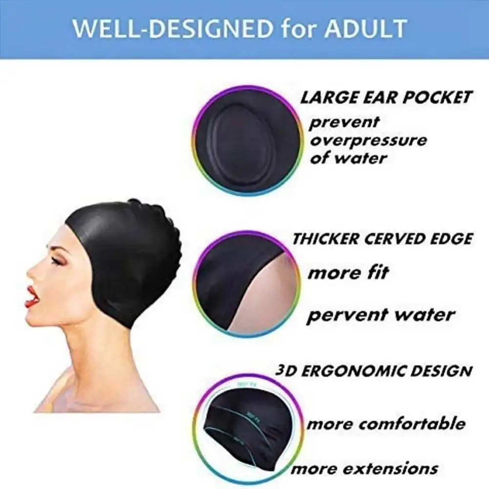

60%HOTWaterproof Adult Silicone Elastic Ears Protector Men Women Swimming Pool CapS1 Hat