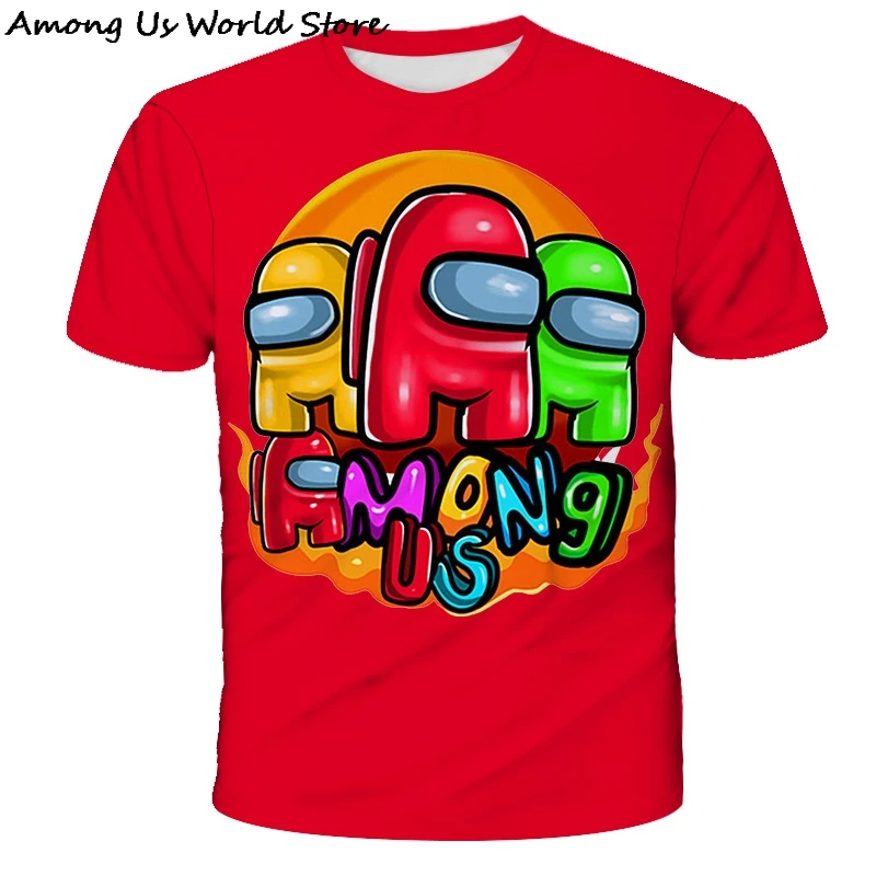 

Among Us Tshirt For Children Clothes Girl 3D Printing T-shirts Naughty Boys And Girls Cute Anime T Shirt Short Sleeves 4T-14T
