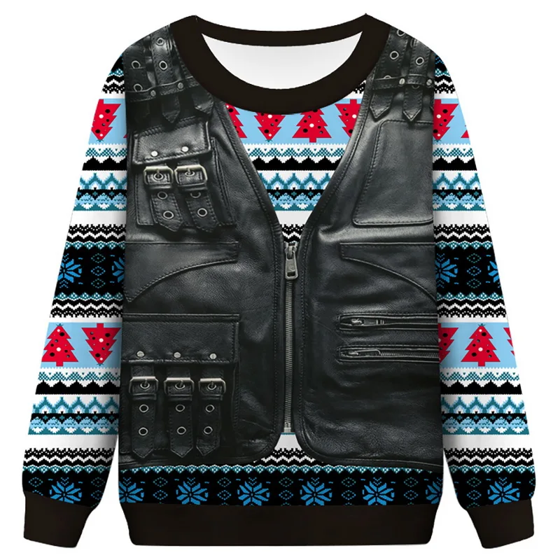 B-color 4 Mens causal o neck Christmas sweater fashion deer print Autumn Winter Pullover Knitted Jumper sweaters Slim Men Clothes - Цвет: B-color 4