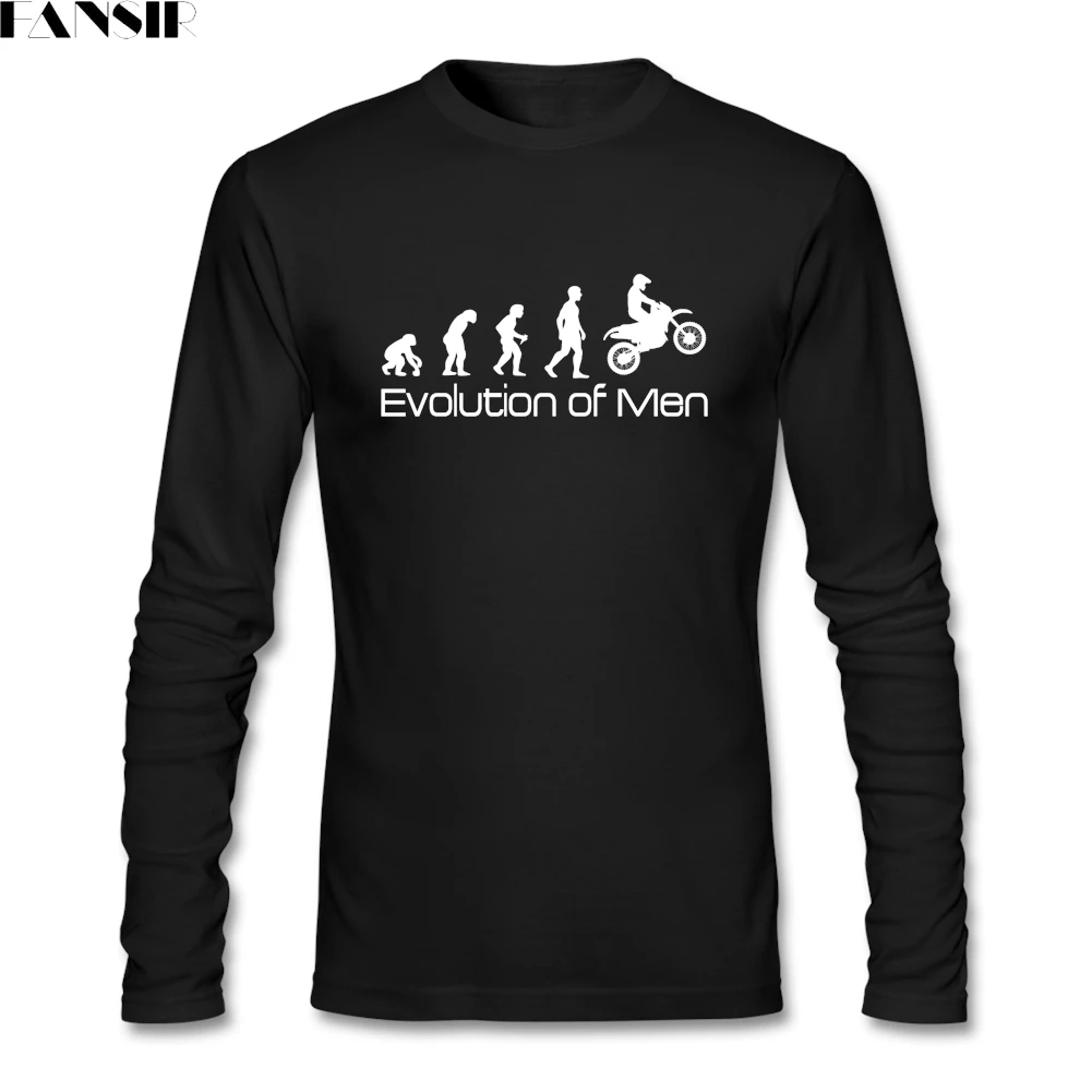 Футболка Geek мужская с длинным рукавом мотоциклетный топ из натурального хлопка