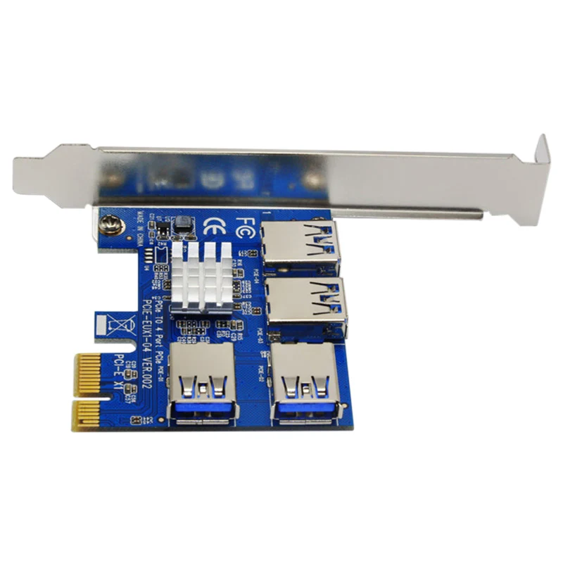 Плата расширения PCI переходник с 1 на 4 слота USB 3 0 кабели адаптера Райзер PCIE карты