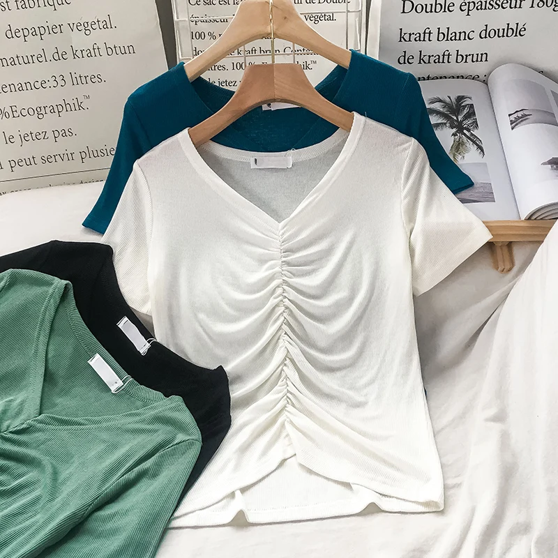 Женская футболка с коротким рукавом и особым дизайном новинка 2021 Свободный