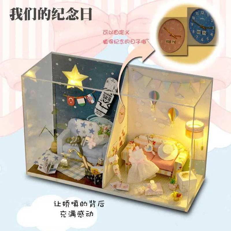 Деревянный Кукольный дом мебель Diy 3D миниатюрный сборный кукольный домик игрушки