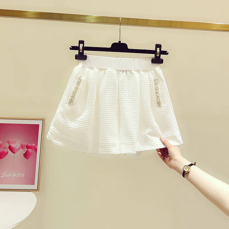 

Fashion Frayed Cotton Shorts Women Solid Wide Leg Shorts Summer Casual Black