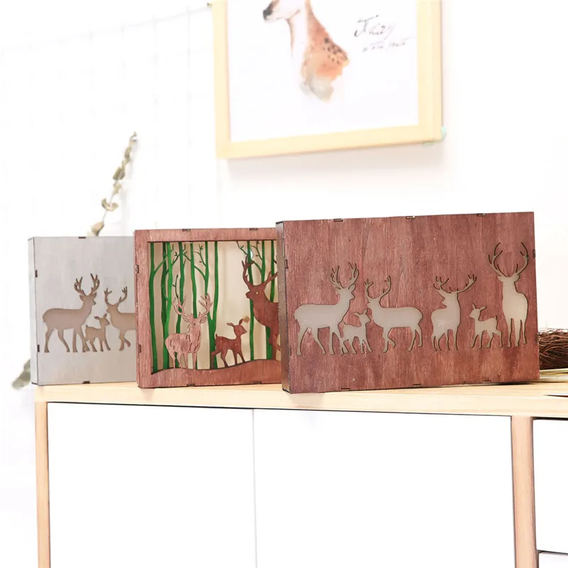 Деревянные рамки для фото 3D Led Настольный ночной декоративный светильник