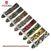 20mm 22mm 24mm 26mm silicone strap watchband camo printing men sport waterproof replacement bracelet belt watch band for panerai