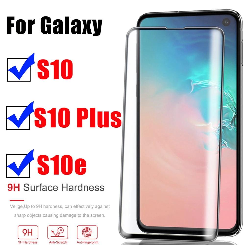 Полное покрытие для samsung galaxy s10e s10 plus lite защитная пленка из закаленного стекла