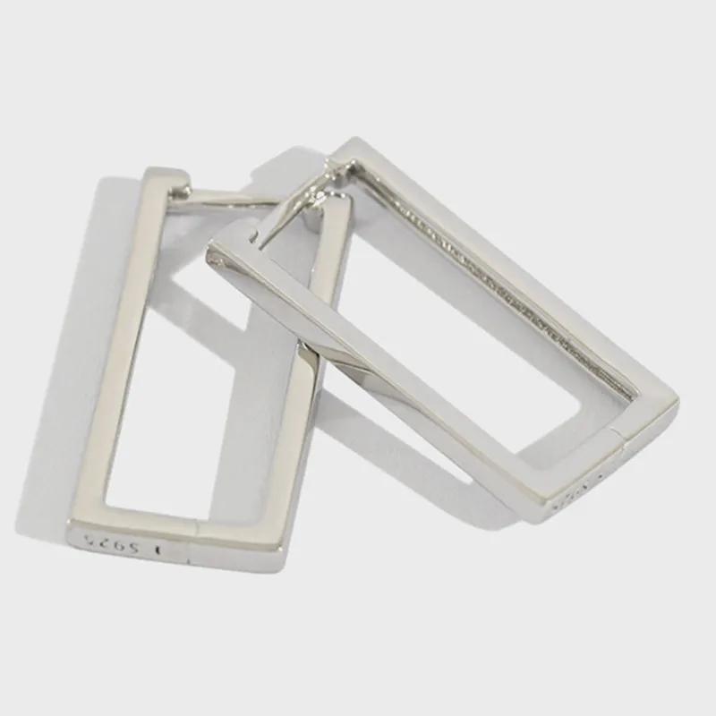 

Flyleaf INS Style Geometric Square Hoop Earrings For Women 2020 New Trend 100% 925 Sterling Silver Fashion Jewelry Brinco