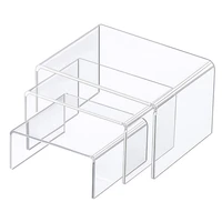 acrylic display risers 3 size steps acrylic display stand anti corrosion clear showcase display shelf for figure buffet