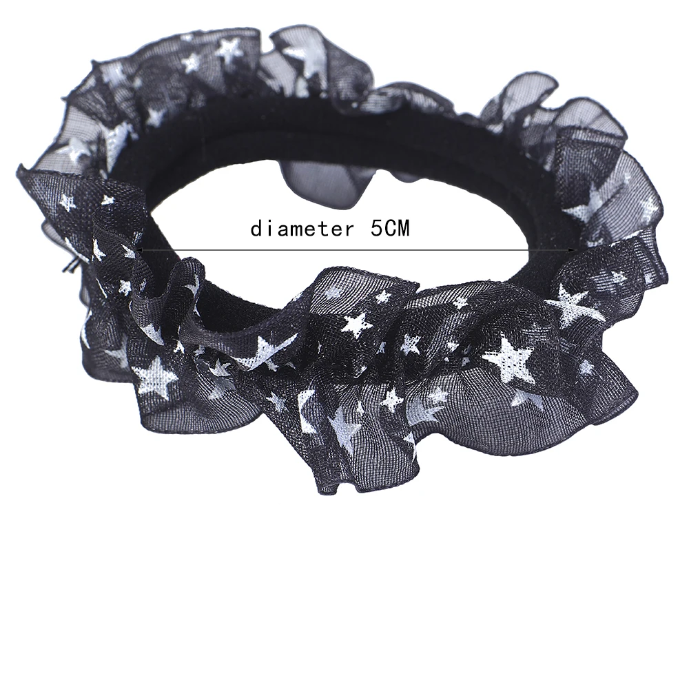 Molans 10PCS кружевной безшовный шов Линия Пятиконечная Звезда/Точечный узор Волос Круг Смешанный Цвет Случайная Доставка Девочка Аксессуары.