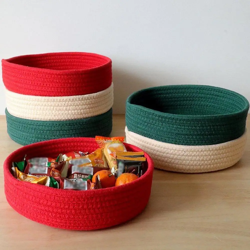 

New Style Foldable Storage Basket Stackable Large Capacity Simple Design Decorative Woven Cotton Rope Baskets for Bedroom
