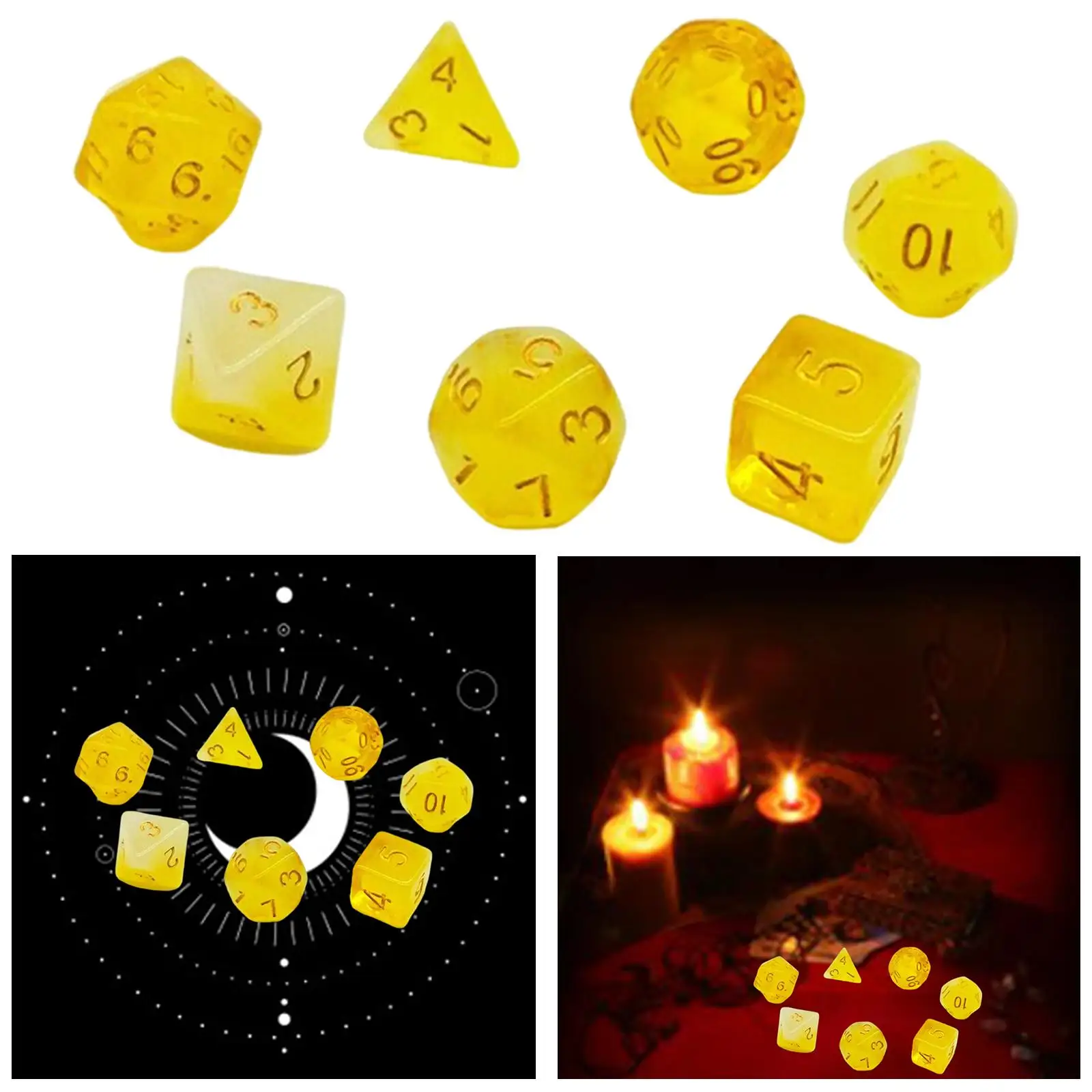 7 шт. многогранные игральные кости D20 D12 D10 D8 D6 D4 | Спорт и развлечения