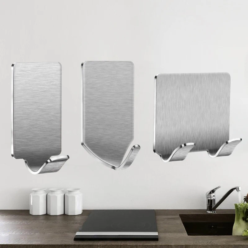 

Прочный прочный клей из нержавеющей стали не требует пробивания отверстий крючок для отверстий для всей семьи кухни ванной водонепроницае...