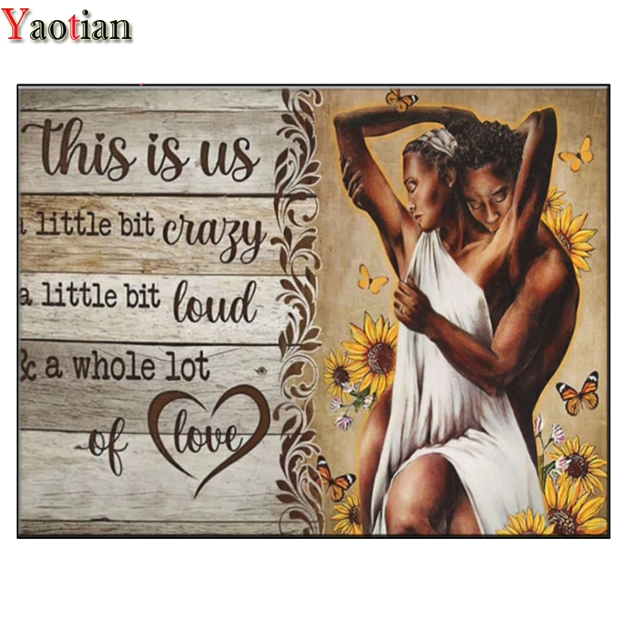 

Алмазная 5D картина, полноразмерная/круглая, Для афроамериканской пары, картина «сделай сам», алмазная вышивка, украшение для дома, 2021, новый ...