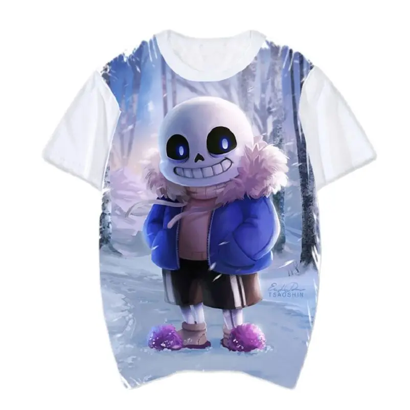 Повседневная хлопковая Футболка с рисунком аниме Undertale фриск ториэль Санс