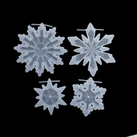 1pcs snowflake pendant epoxy resin mold ice crystal christmas snowflake pendant silicone mold for diy jewelry making molds
