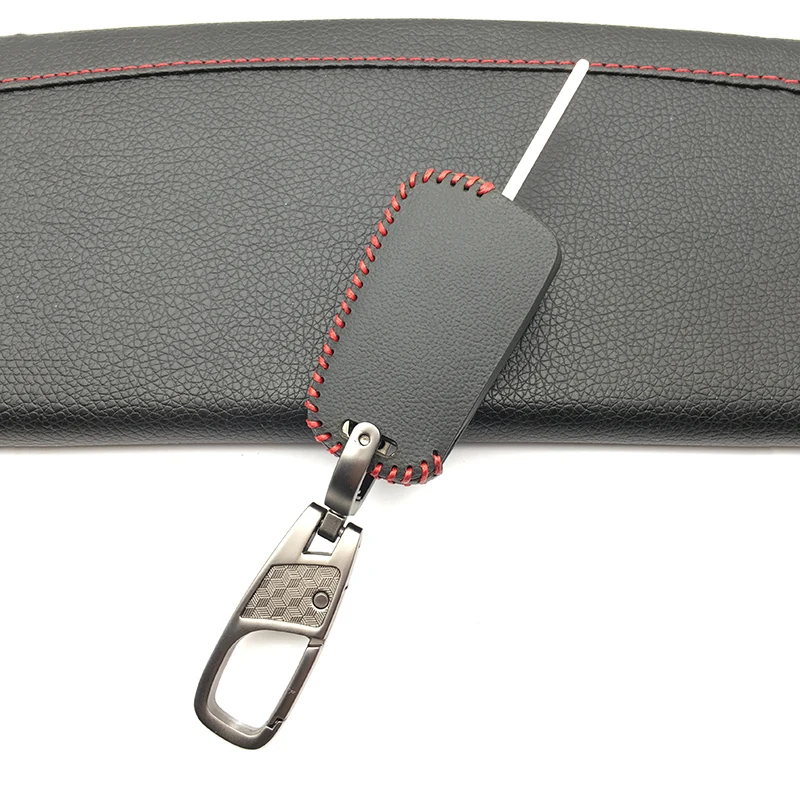 

Leather Car Key Case Cover For Chevrolet Lova Sail Aveo Cruze for Vauxhall Opel Insignia Astra Buick 2 buttons Flip Remote Fob