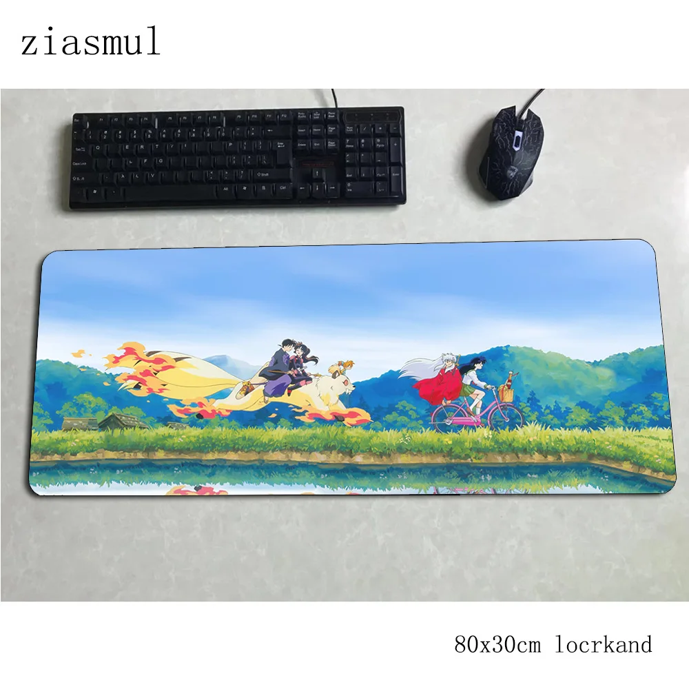

inuyasha mousepad 800x300x3mm HD pattern Computer mouse mat gamer gamepad Fashion gaming mousemat desk pad office padmouse