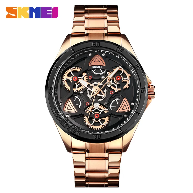 

Brand SKMEI Men's Watches Casual Fashion Men Quartz Watch Business Wristwatch Luxury Steel Strap Clock Waterproof Bracelet Watch