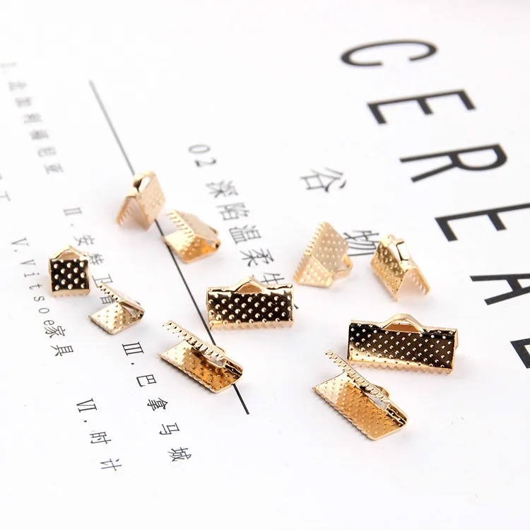 Металлические обжимные концевые колпачки для плоского кожаного шнура