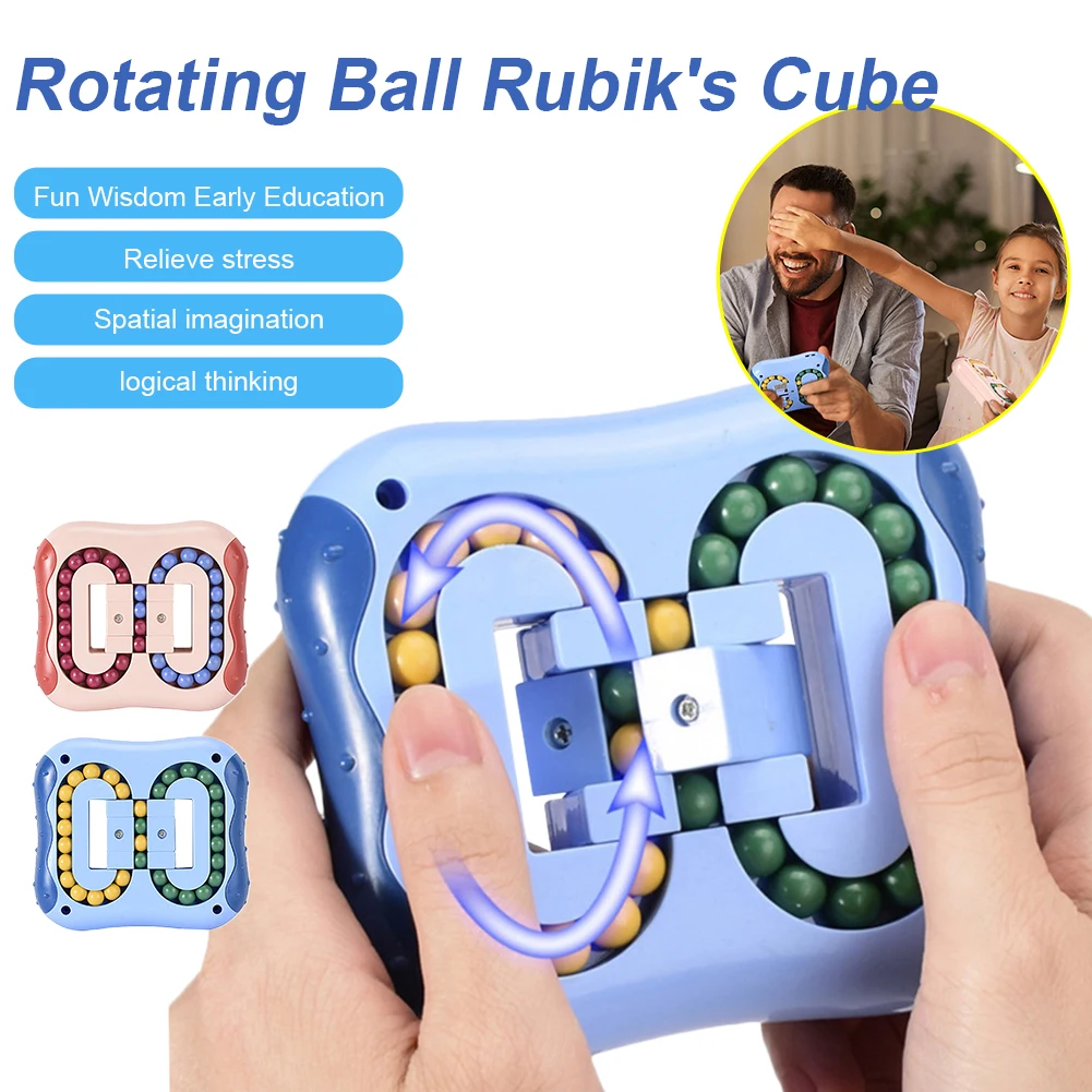 

Anti-Stress Rotating Magic Bean Cube Decompression Rotating Beads Fidget Adults Kids Stress Relief Toys Puzzle Educational Game