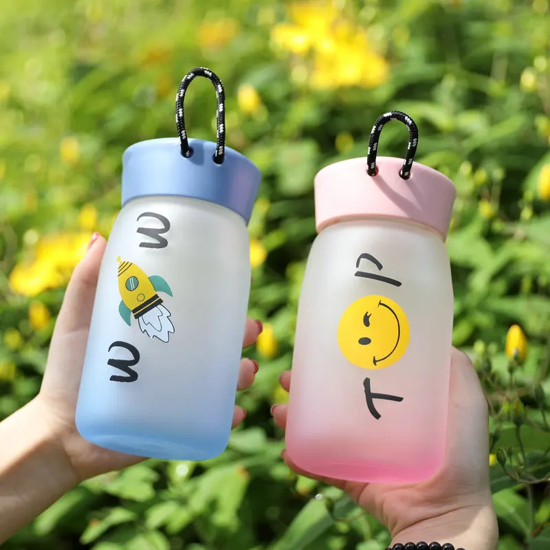 Креативная стеклянная бутылка для воды прозрачные матовые бутылки с рукавом