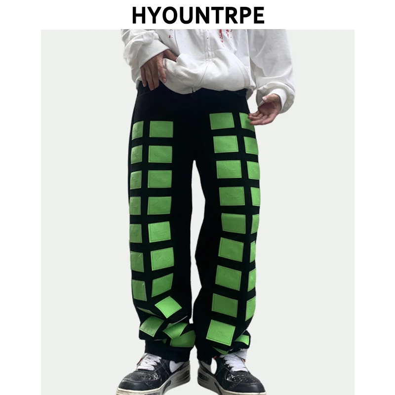 

Hip Hop Denim Jeans High Street New Casual Loose Straight Zipper Joggers Streetwear Jean Pants Mens Designer Jeans for Men