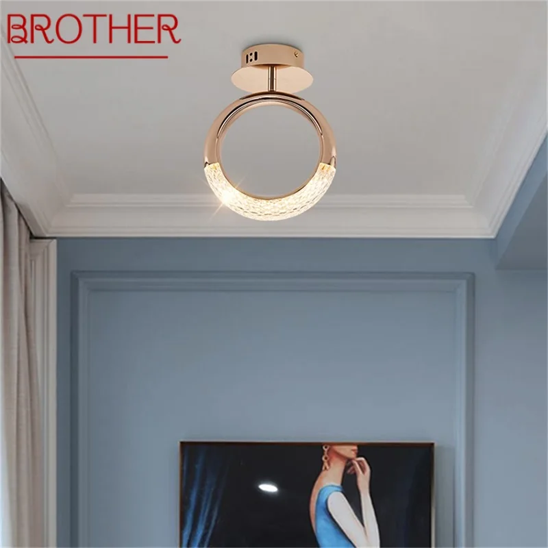 

BROTHER LED Ceiling Lighting Nordic Creative Round Ring Lamp Fixtures Home for Stairs Aisle Decoration