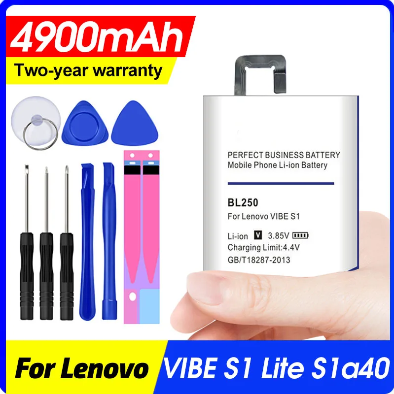 

Аккумулятор Bl250 4900 мАч для Lenovo Vibe S1 c50 A 40 A40 Bateria