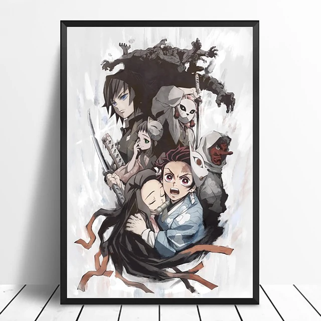 Em promoção! Japão Filme De Anime Cartazes Demon Slayer Tanjirou Inosuke  Quadrinhos Crianças Quarto Pintura De Decoração De Casa De Lona Da Pintura  A Arte De Parede Hd