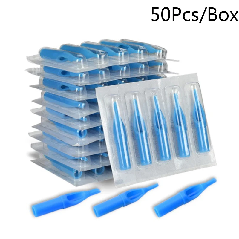 

50Pcs Sterile Disposable Tattoo Nozzle Tips Needle Tube Mixed Sizes RT+DT+FT New