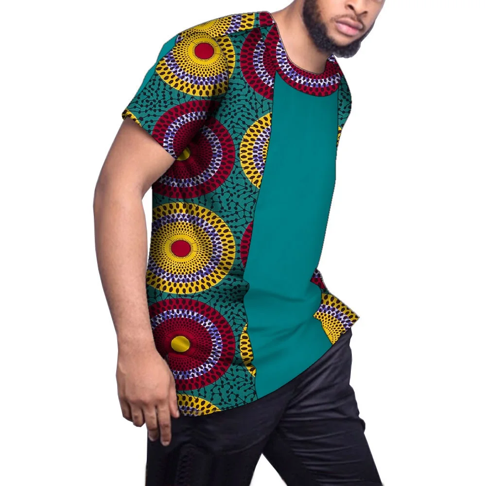 

Summer African Style Men's Shirts Ankara Fashion Dashiki Men's Blouse Printed Sport Short Sleeve Cotton Men's Clothing WYN1490