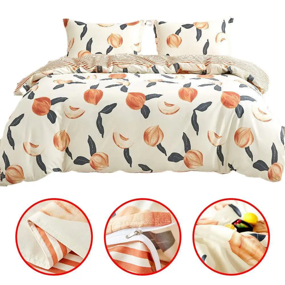 

Симпатичное Персиковое одеяло, Комплект постельного белья, белое постельное белье, пододеяльник, Комплект постельного белья, Королевский, ...