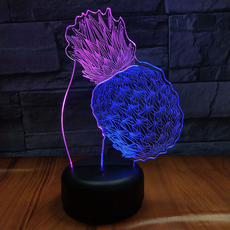 Colorful 3d led Night Lights Touch Switch usb Table Lamp Pineapple Home Bedroom Bar Office Decoration Lighting Kids Sleep | Лампы и