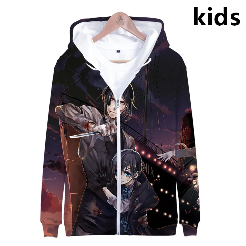 

3 to 14 years kids hoodie Anime Black Butler 3d printed hoodies sweatshirt boys girls Kuroshitsuji Jacket coat children clothes