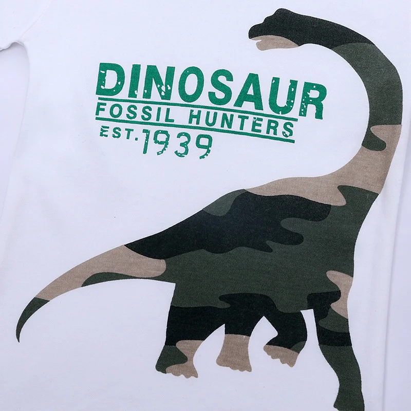 

Spring and autumn boys 1-8 years old handsome camouflage dinosaur long-sleeved T-shirt, cotton round neck children's clothing