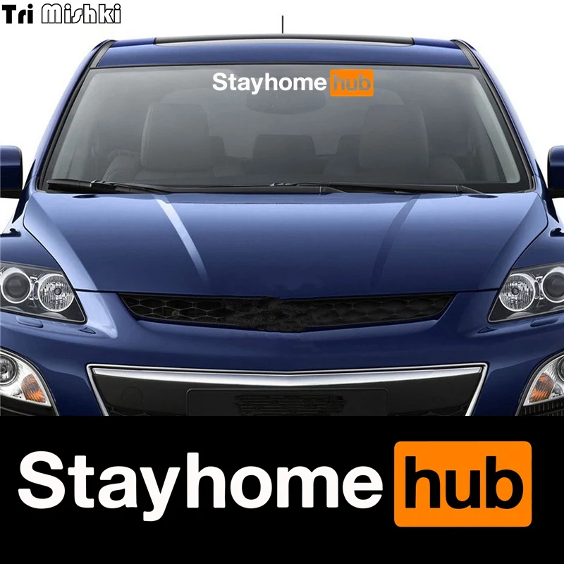Tri Mishki HZX1253 # Stayhomehub забавная наклейка для автомобилей виниловые наклейки
