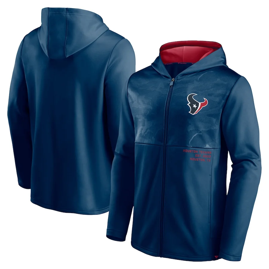 

Houston men Sweatshirt Texans sports Jackets coat Fanatics Branded Defender Full-Zip American Football zip up Hoodie for Jacket