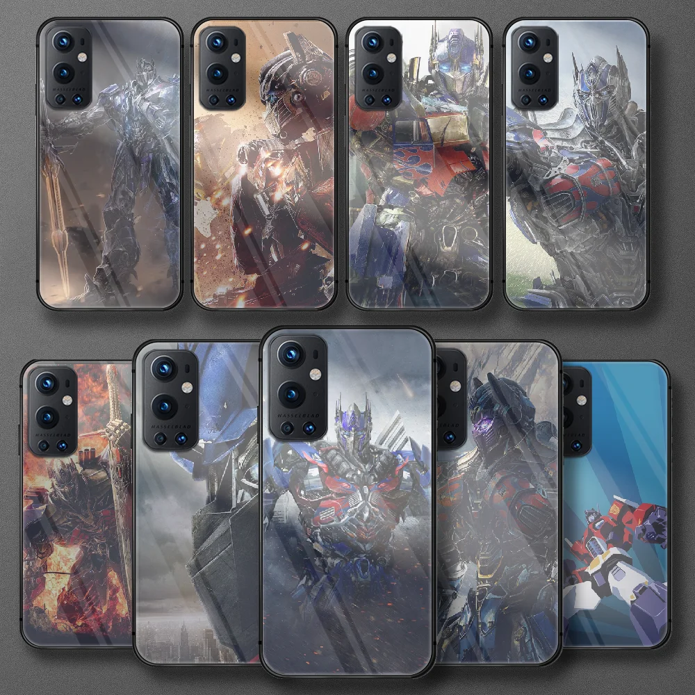 

Optimus Prime Tempered Glass Phone Case For Oneplus Realme Q3 C21 GT Nord 5 6 7 8 9 T Pro Oppo Find X3 Cover Cover Back Phone