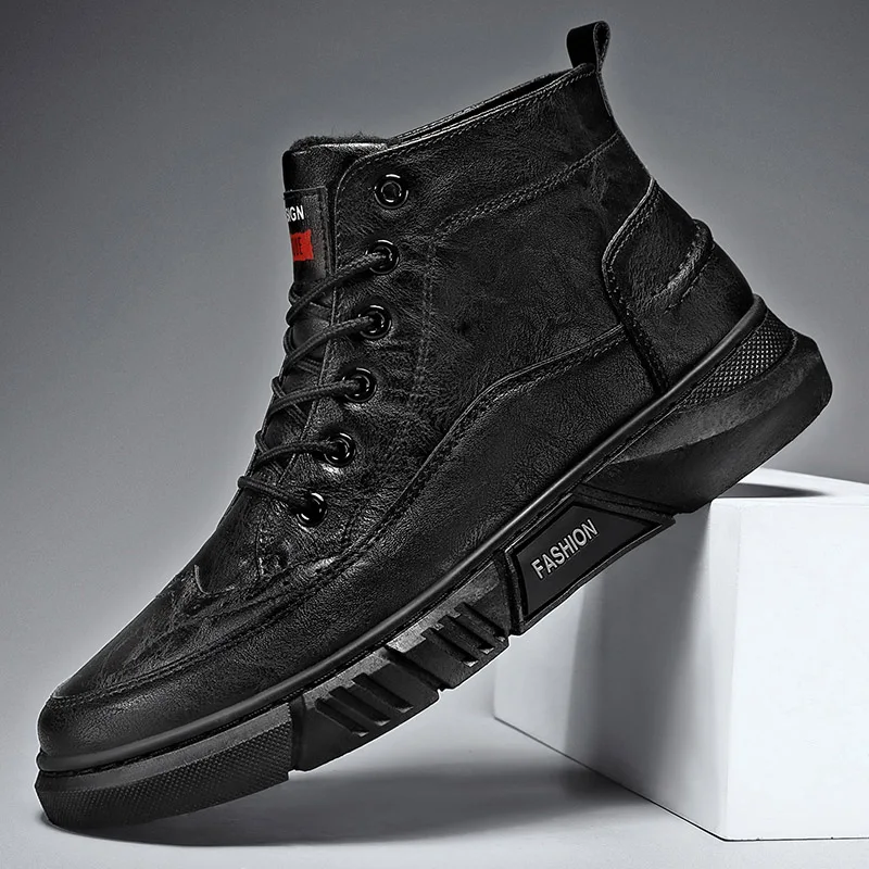 Мужские зимние ботинки Martin для мужчин Бесплатная доставка меховые теплые