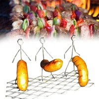 portable barbecue grill outdoor camping bbq rack stand metal novelty craft brat hot dogs guys skewer holder bbq accessories