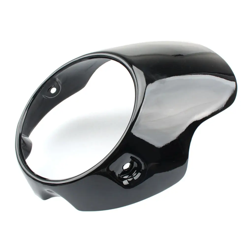 

7' Motorcycle Headlight Fairing Protector Windshield Kit Gloss Black Color