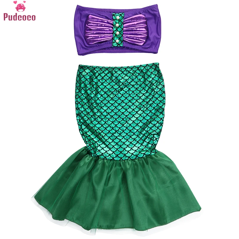 Cosplay Girls Costume Dresses The Little Mermaid Tail Princess Ariel Dress Kids for Girl Fancy | Детская одежда и обувь