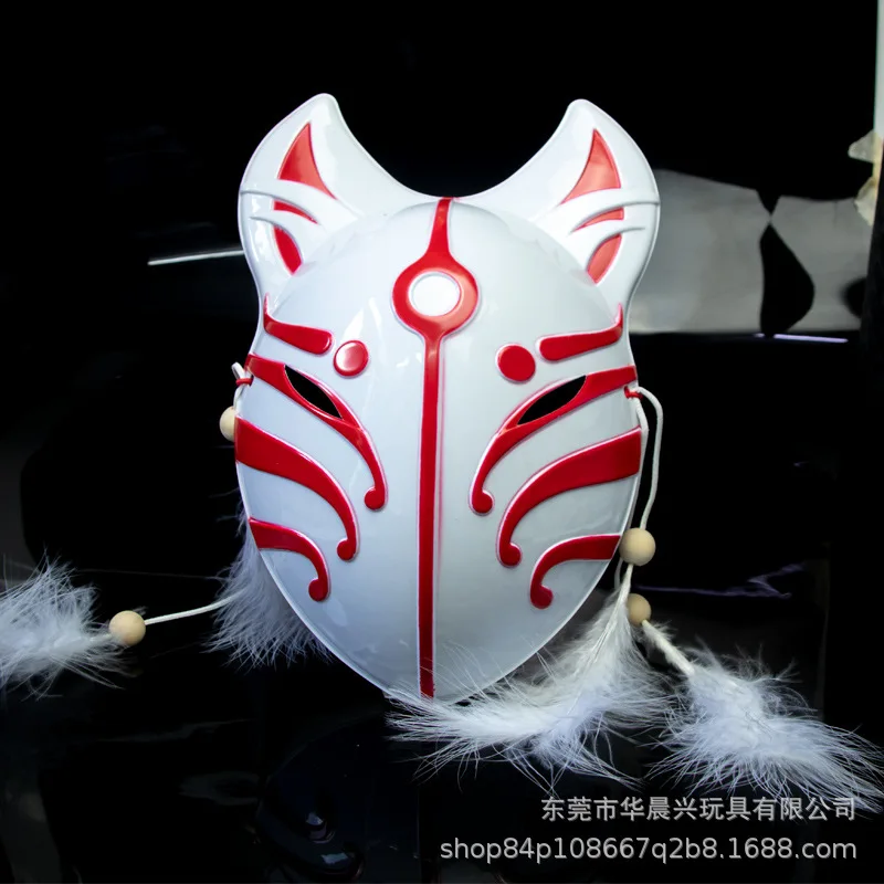 Японский лиса маски лицевая маска в виде кошки ПВХ фигурка из японского Стиль