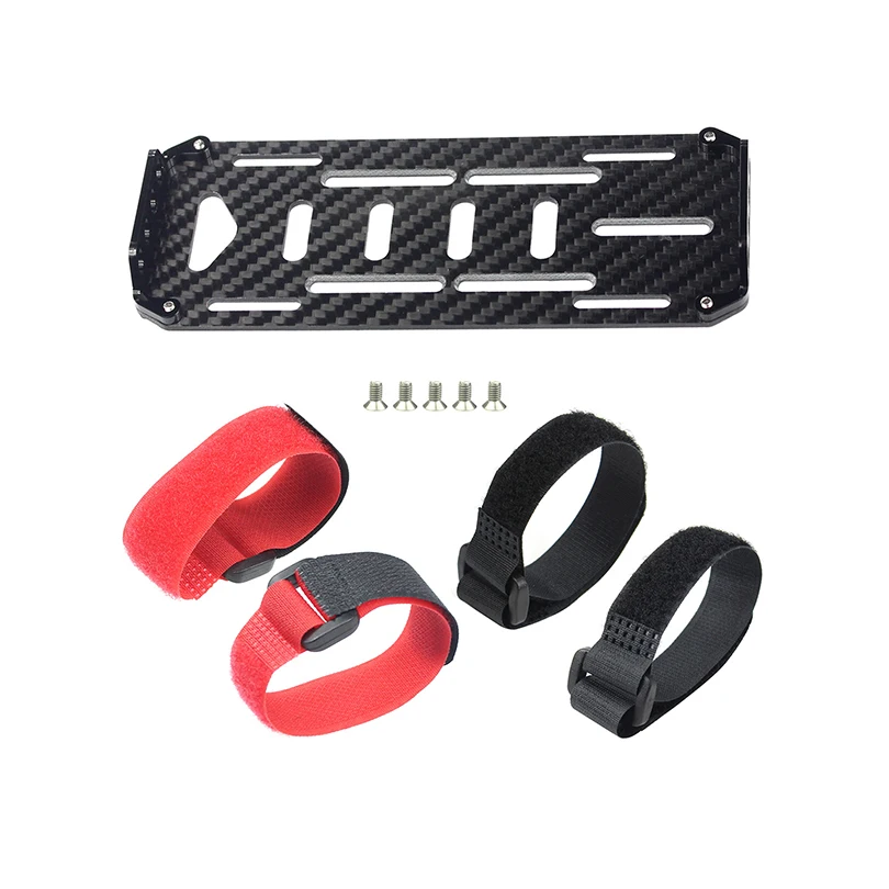 

RC автомобиль углеродного волокна батарея Монтажная пластина лоток с ремешком батареи для SCX-10 SCX10 1/10 RC Гусеничный автомобиль запасные части