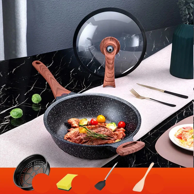 

Maifan Stone Pot Non-stick Frying Pan Household Frying Pan Cooking Pot Induction Cooker Gas Stove Dedicated Cooking Pan Pots And