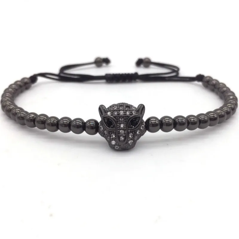 Модный браслет с шармами в виде головы леопарда 2020 мужской роскошный