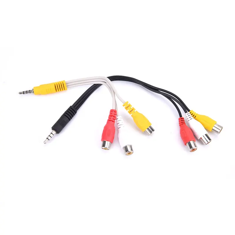 

3.5mm AV Cables Lines Male to 3RCA Female M/F Audio Video Stereo Jack Adapter Cord Cable AV Converter Cable