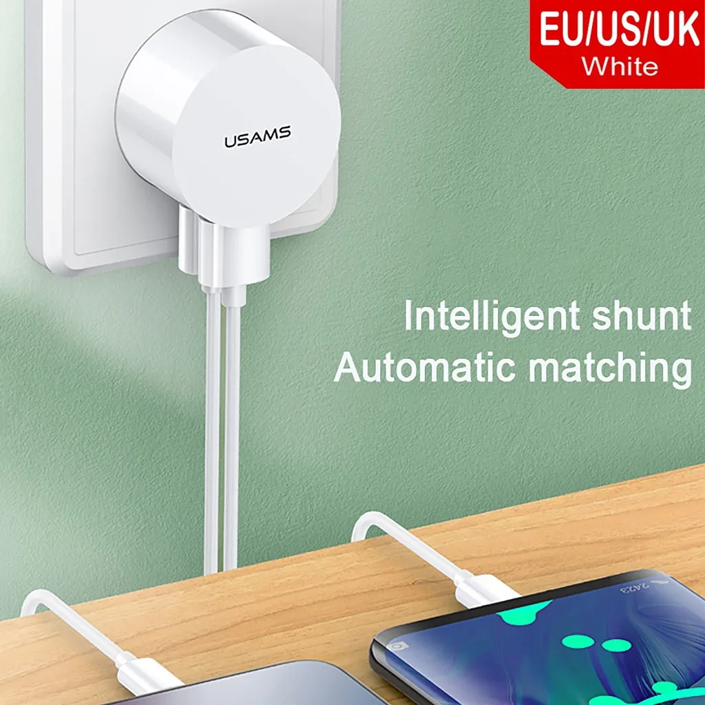 1X настенное зарядное устройство с двумя USB портами 2 1 А быстрое QC для iPhone