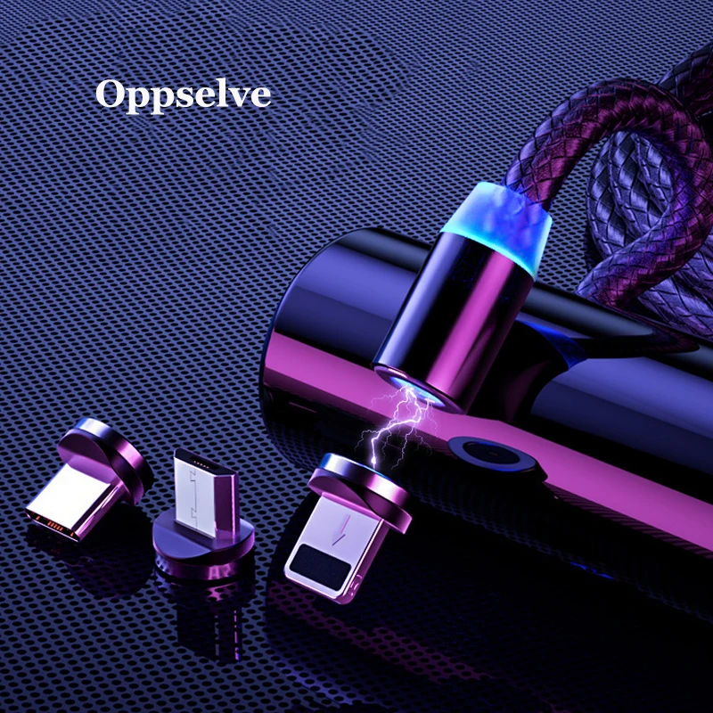 Магнитный кабель Micro USB для iPhone Samsung Android быстрая зарядка Type C 1 м 2 зарядный провод